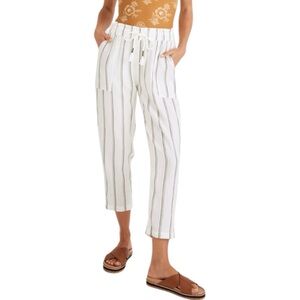 Madewell Lightestspun Beach Cover-Up Track Trousers Simply Sage Stripe Womens XS